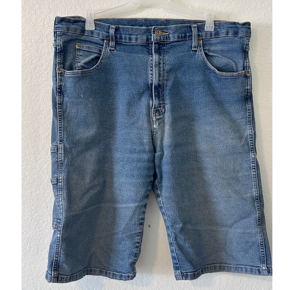 Genuine Dickies Mens Denim Carpenter Shorts Blue Medium Wash Workwear 38W